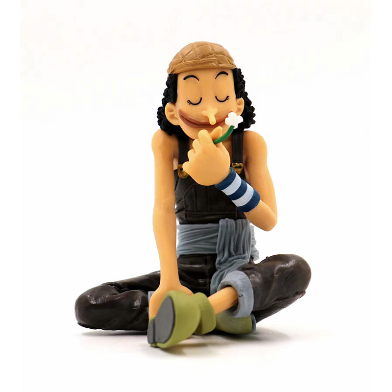 11CM Anime ONE PIECE Usopp Smell Flowers Sitting Posture Action Figure Dolls Decoration Collection Children s - One Piece Figure